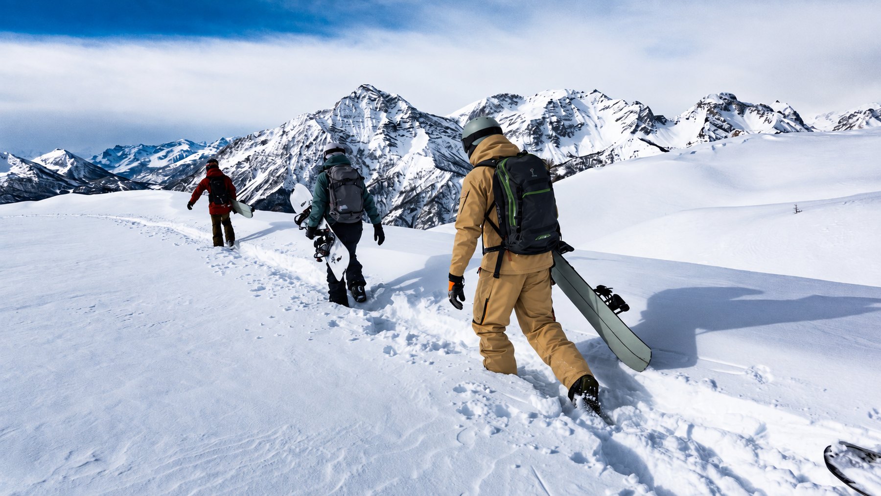Freeride: rider in cresta con la tavola sulla Via Lattea