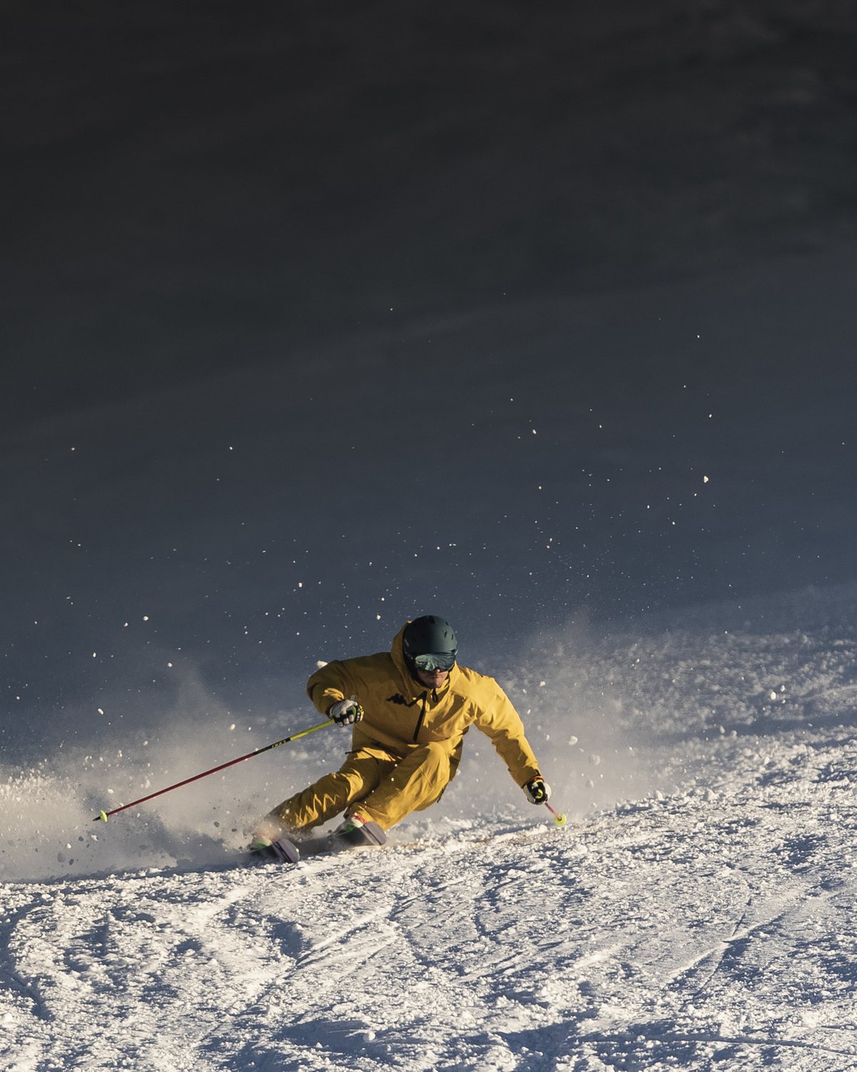 Eugenio Marsaglia in conduzione sulle piste di Sestriere